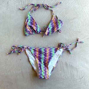 Missoni sport string bikini w/ pouch